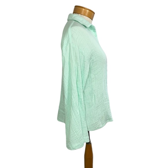 ELLEJAY Blake Blouse Mint Green Cotton Relaxed Fit XS MSRP $138 - Picture 6 of 11
